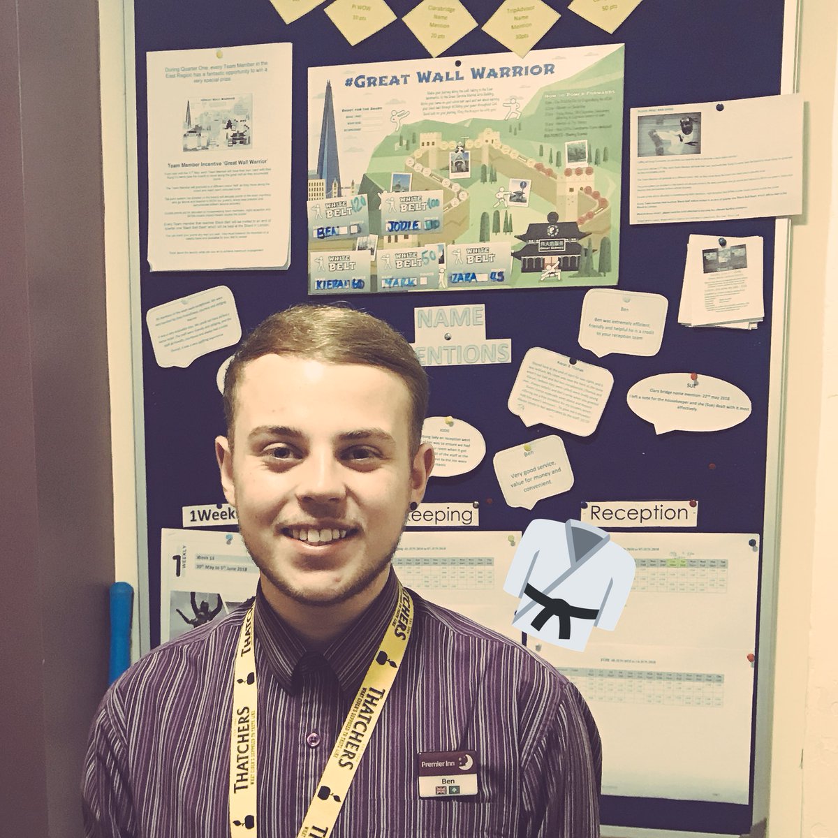 burtoneast_pi's tweet photo. Benππ»ββοΈ exceeded guest expectations last period so much that heβs bagged himself a spot on the wall of fame - holding the title of P3 Great Wall Warrior!π₯π smashing #servicekungfu skills out like no ones business! Hiiiiyaa!! π₯ #PISummerWow @wanny_8 @NewboldElaine @SDEBDD https://t.co/sRhmz8T2GI