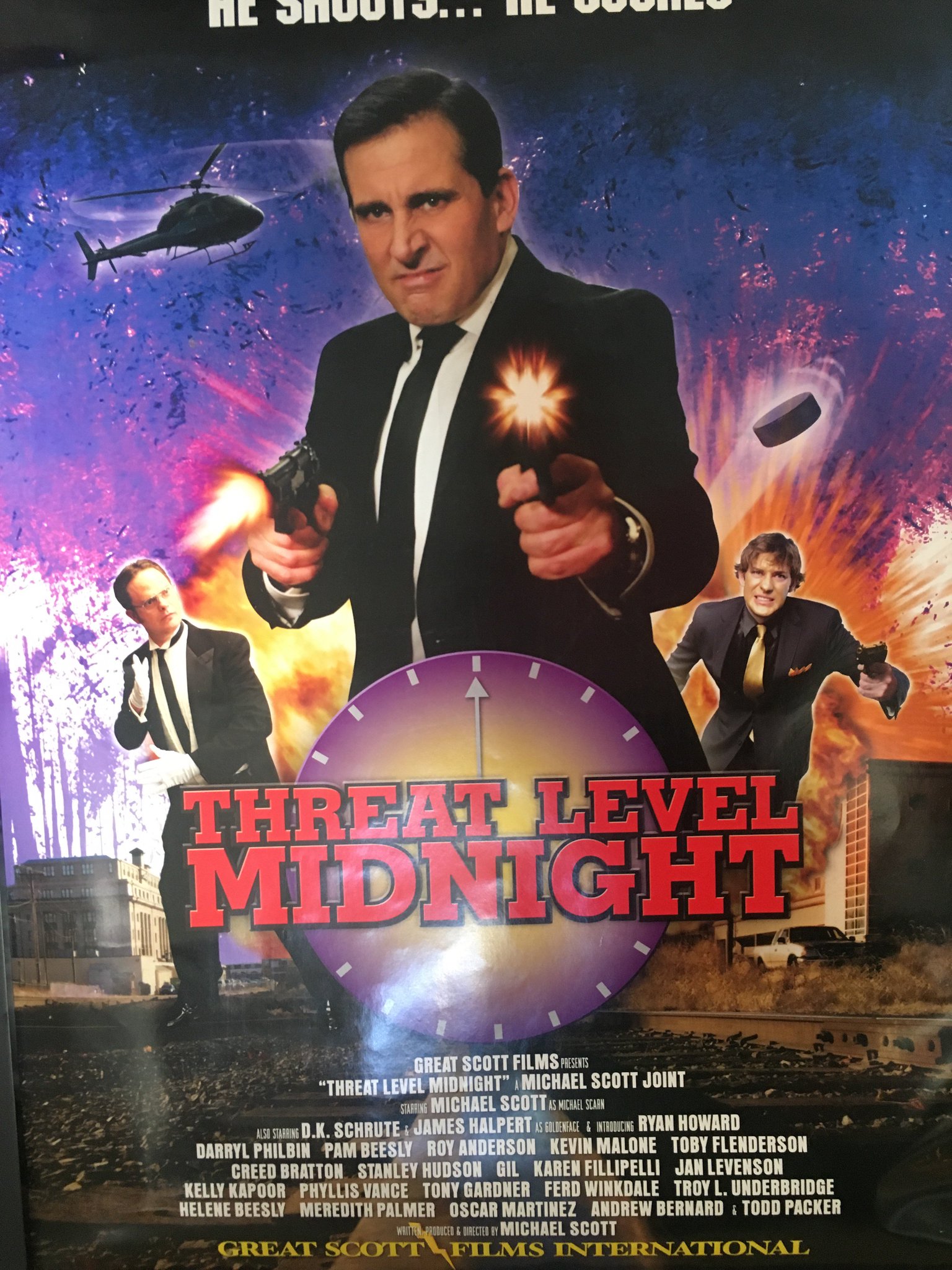 Andy Buckley on Twitter: "Threat Level Midnight in an hour or so Comedy