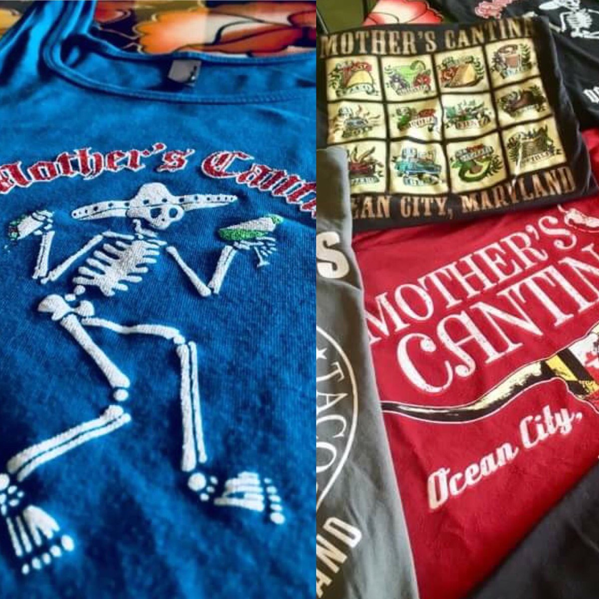 New Shirts are in at the Taco Shop! 
#summershirts #tanktop #loteria #steer #Catrina #schwag #motherscantina #mothersmerch