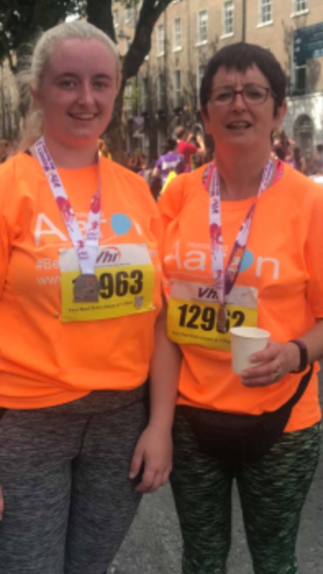 Honouringaaron1's tweet photo. Maria &amp; Natasha McGuinness from Horseleap, Co Westmeath who completed the VHI Women’s Mini Marathon today for #honouringaaron Well done Ladies &amp; thank you 🎈🎈🎈 https://t.co/YXBmFmg291