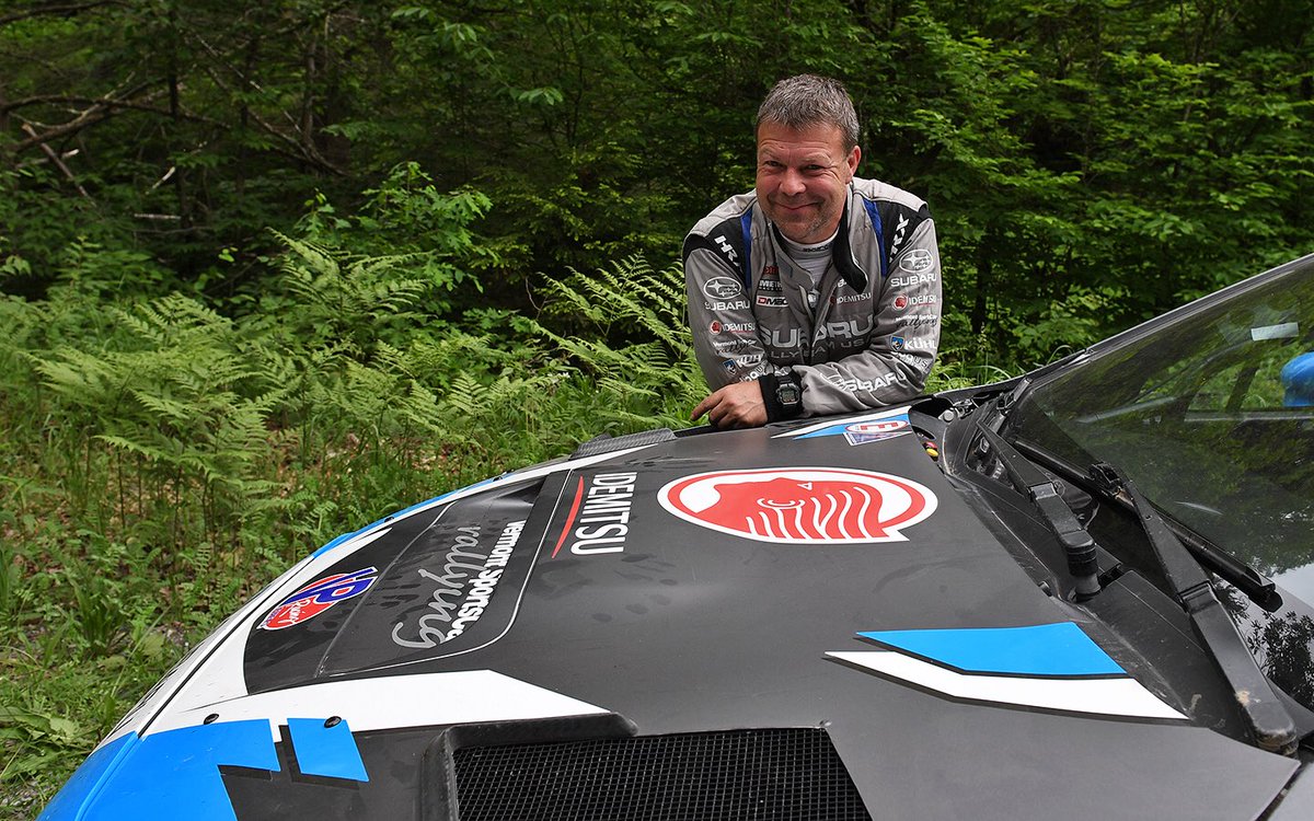 subarums_usa's tweet photo. At the start of the final stage there was a long wait. When the stage was finally about to begin @ChrisAtko had a technical issue and needed to service the car himself to get the car started and running which he did and got going; he finished 2nd on the stage. Cont. #STPR18 https://t.co/mNIWxN6DMn