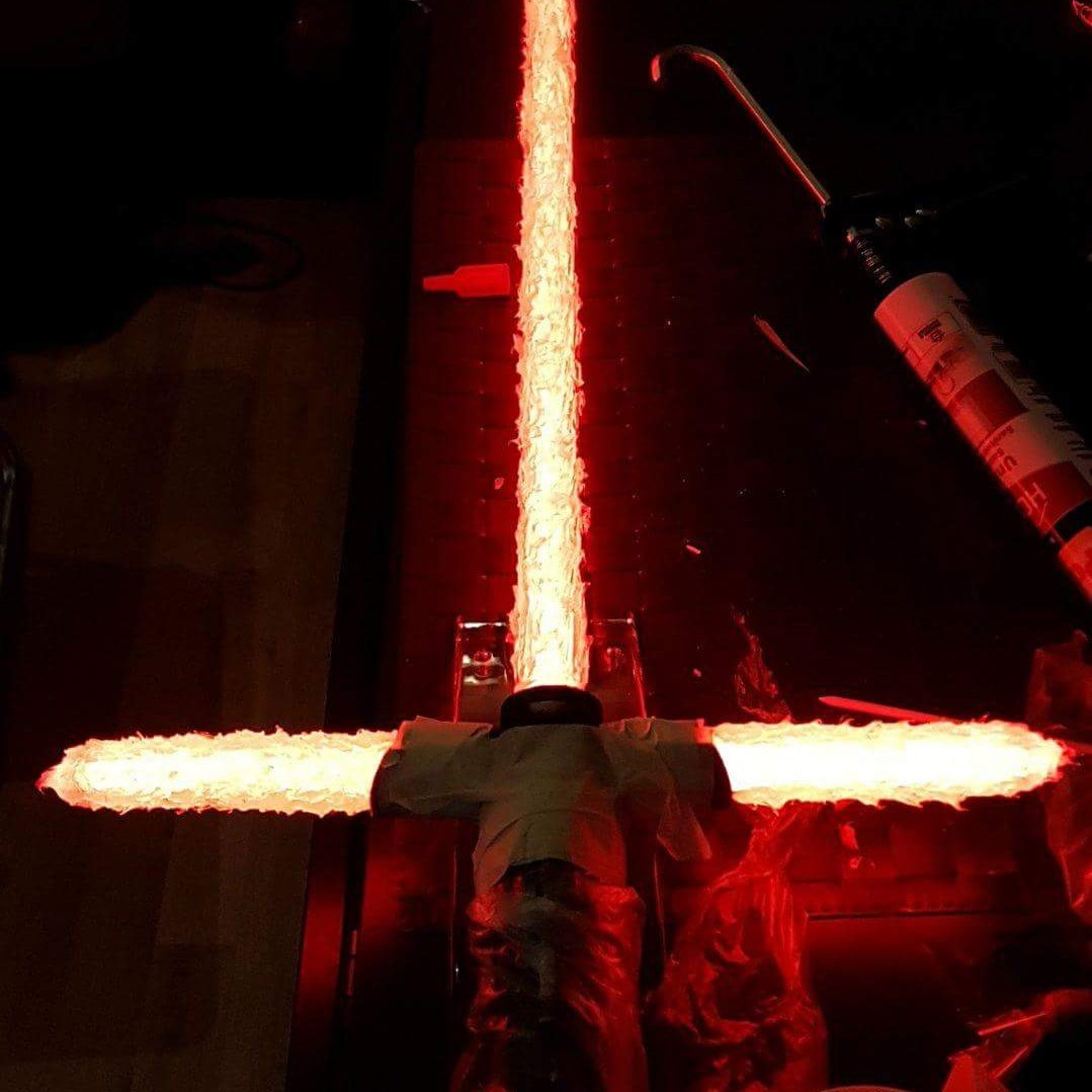 novaebesols's tweet photo. A while back I modified my #KyloRen Black Series #lightsaber using silicone to get the unstable blade effect. Since I've forgotten to post the result here it is! #StarWars #lightsabermod #DIY https://t.co/WqybLeMSsD