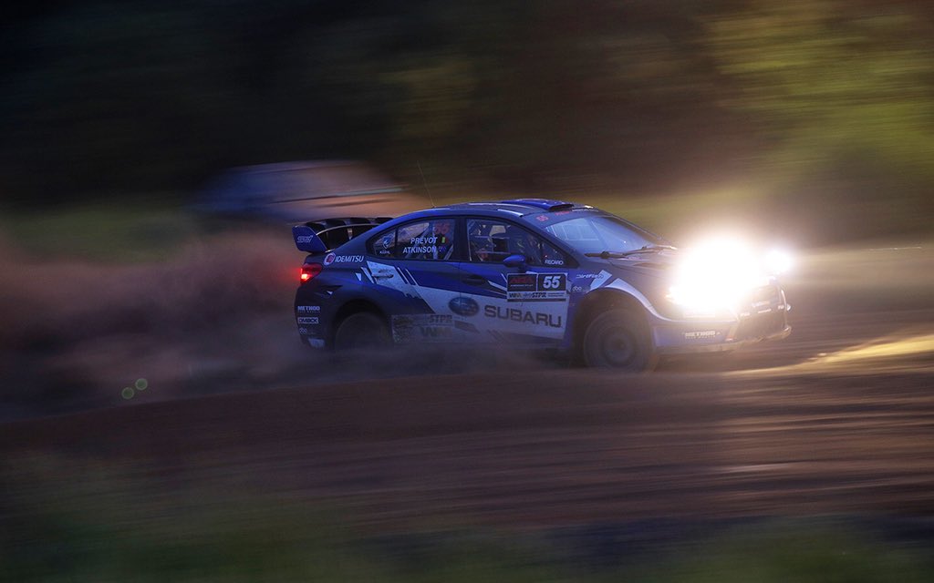 subarums_usa's tweet photo. Ultimately @ChrisAtko is disappointed but he wasn't here for points or to win the championship. He put on a good show for the fans all weekend and even did a donut on the final super special stage for the fans! #stpr18 #srtusa https://t.co/F7xr1809wb