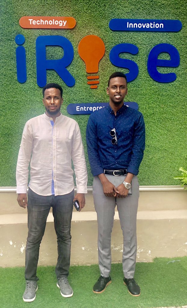 AbdallahAlas's tweet photo. Visited @iRiseHub this morning, first co-working space in #Mogadishu where you meet diverse skilled people.
@khadari welcomed me &amp; explained the various services they provide and the upcoming #MogadishuTechEvent to be held in July. https://t.co/w4G8JKnIDe