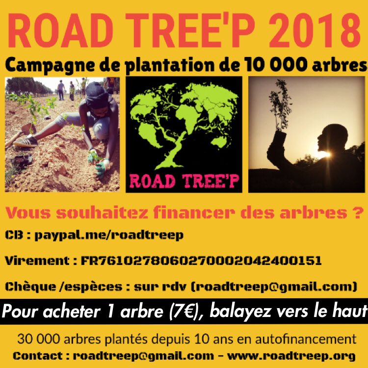 RoadTreeP's tweet photo. Campagne de financement des arbres que nous planterons entre juillet et décembre 2018 au Maroc, en Mauritanie, au Mali, au Sénégal, en Égypte, au Kenya, en Haïti...
Vous pouvez contribuer en cliquantsur ce lien : https://t.co/NqhSN6o6ET
#roadtreep #les10ans https://t.co/bBszg4tlNQ