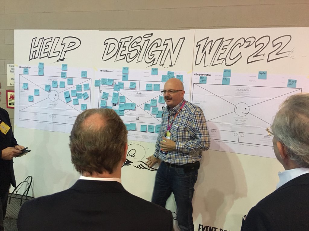 FionaPelham's tweet photo. @jessen11 sharing the story of how #wec18 was redesigned and gathering @mpi attendee feedback #whenwemeetwechangetheworld #EventDesignCollective https://t.co/UiNYQOnY4b