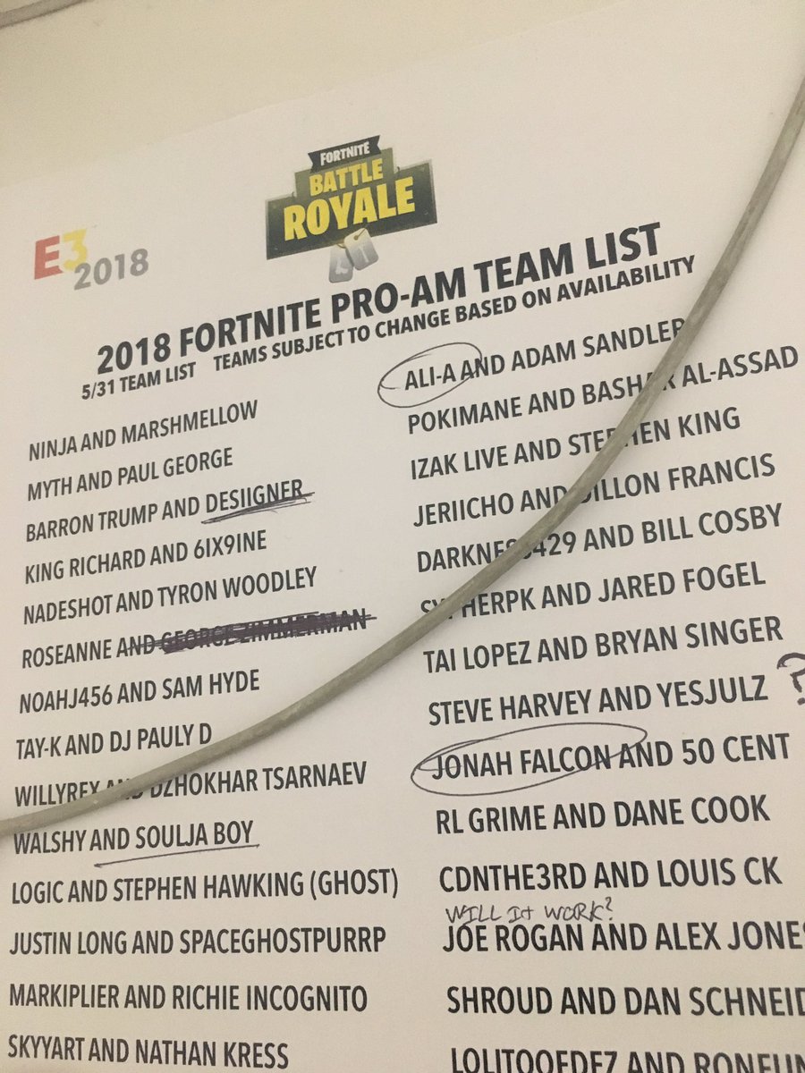 Asher On Twitter Fortnite Leak Full Team List Of Celebrities - asher