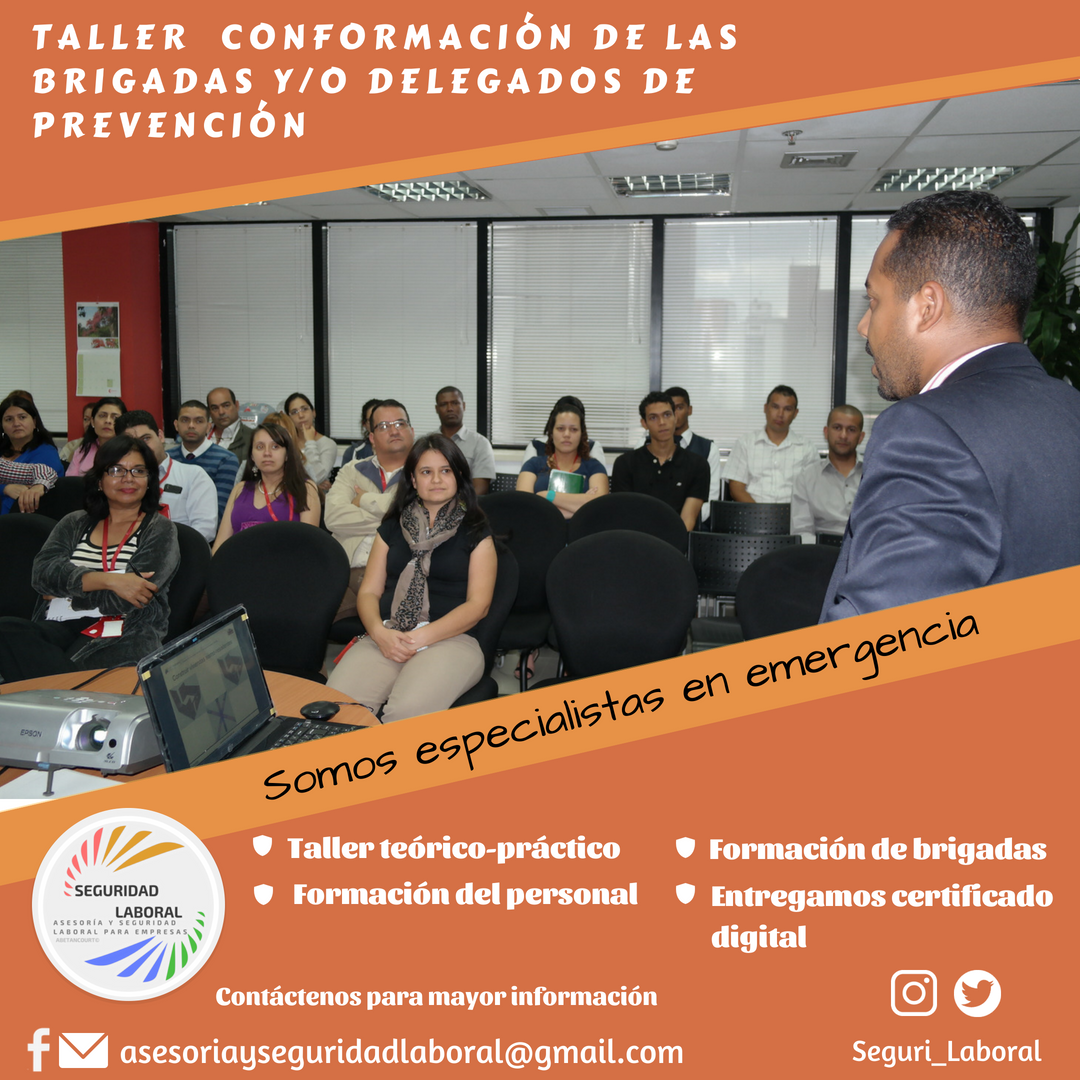Seguri_Laboral's tweet photo. 👨💼 #SeguridadLaboral Dictamos el taller conformación de las brigadas y/o delegados de prevención en la empresa para que estés al día con la #LOPCYMAT te asesoramos en las normativas de seguridad y salud en el trabajo para mayor información contáctenos 📩 https://t.co/mrTVgYr1bt