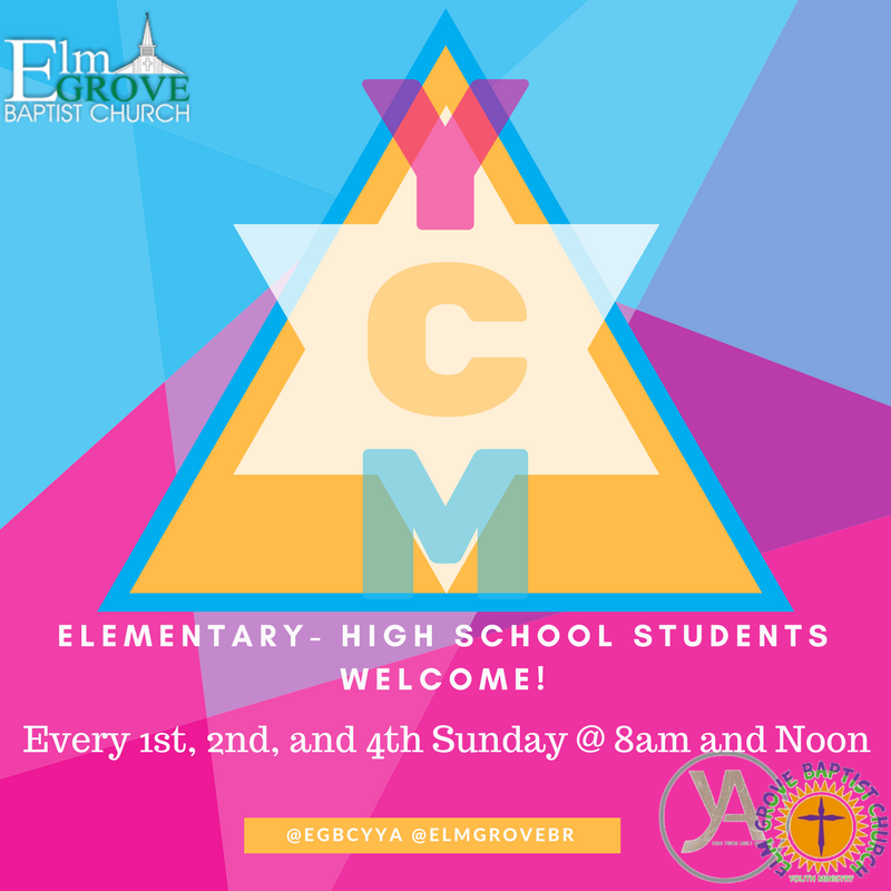 egbcyya's tweet photo. @elmgrovebc YCM 8am and NOON!!! All students are invited!!! 🙌 https://t.co/W9D7ubFXWF