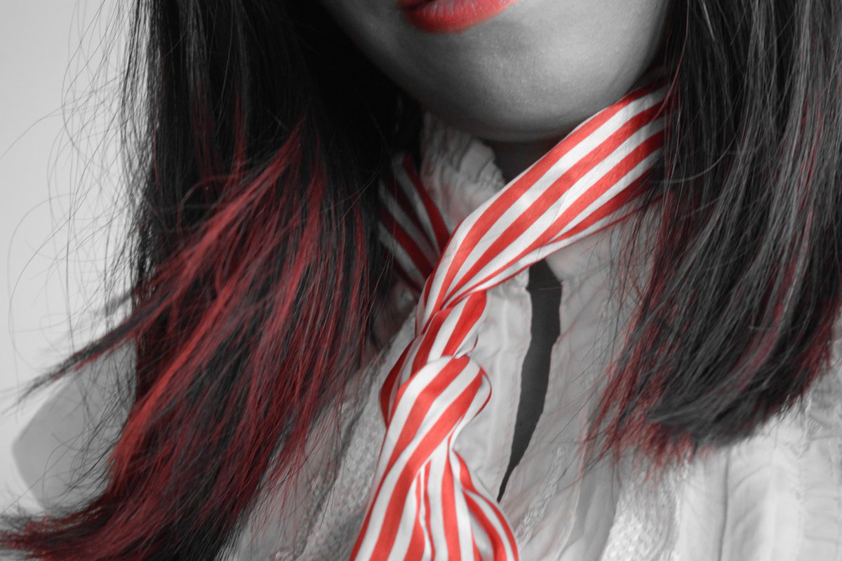 MisschicAsmr's tweet photo. Just finished filming! 
#colourselect #red #nikonphotography #selfie #blackandwhite https://t.co/J5rUSviZgt