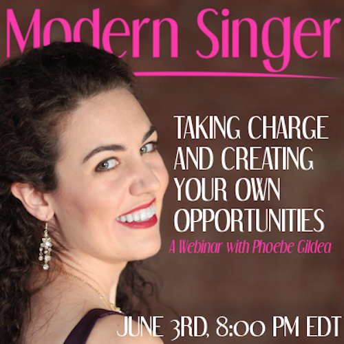 Modern_Singer's tweet photo. TODAY IS THE DAY! Tonight, @PhoebeGildea will speak to us about taking charge and #creating your own opportunities. Don't miss this #opportunity! Sign up four our #webinar series today at https://t.co/TMMCK0z9wt! #modernsingermag #webinarseries #signupnow https://t.co/sAWIaXlNJM