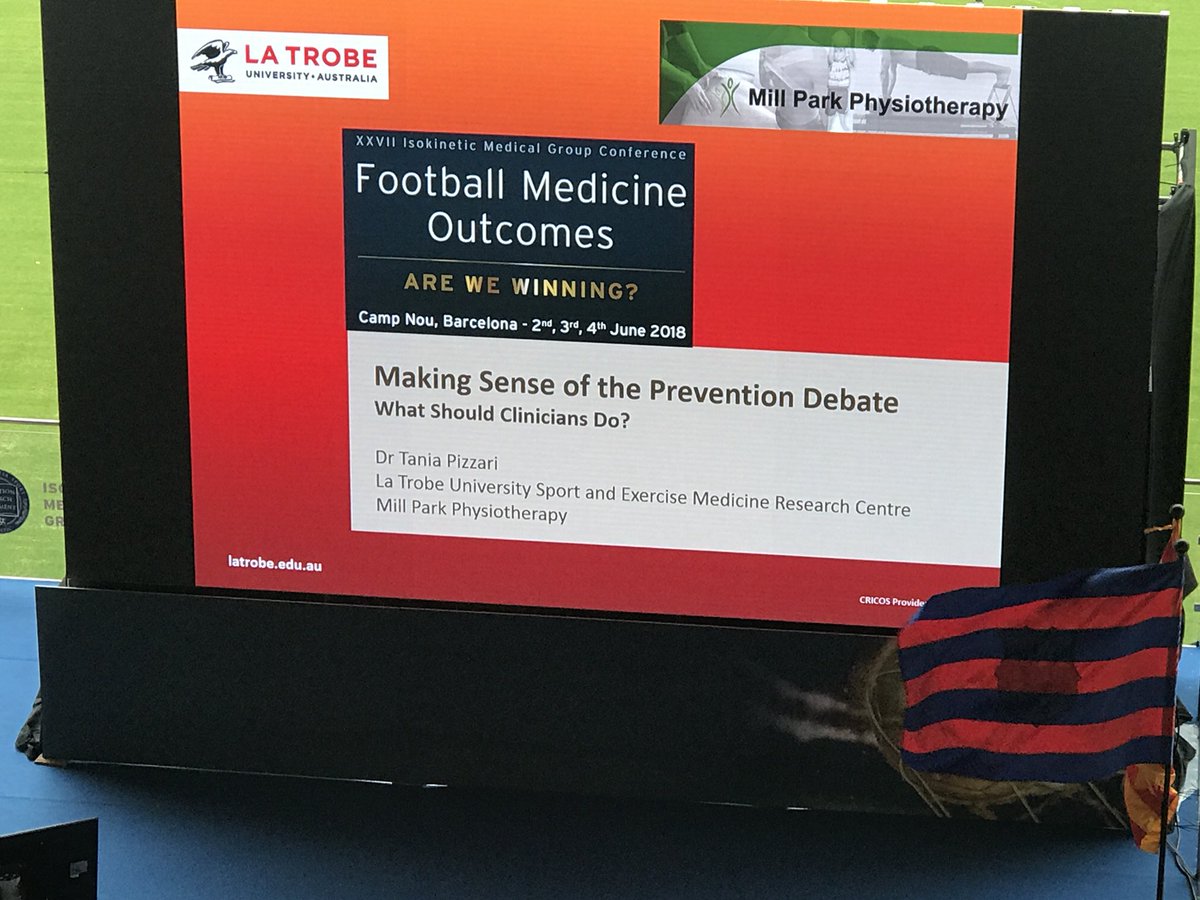 drperemir's tweet photo. Tania Pizzari (Australia): “Making sense of the prevention harmstring injury debate: clinicians should develop primary, secondary and tertiary strategies (eccentric, loading, target risk factors,...)” #ffmed #isokineticonference #sportsmedicine #prevention #outcomes #harmstring https://t.co/TgWELS330O