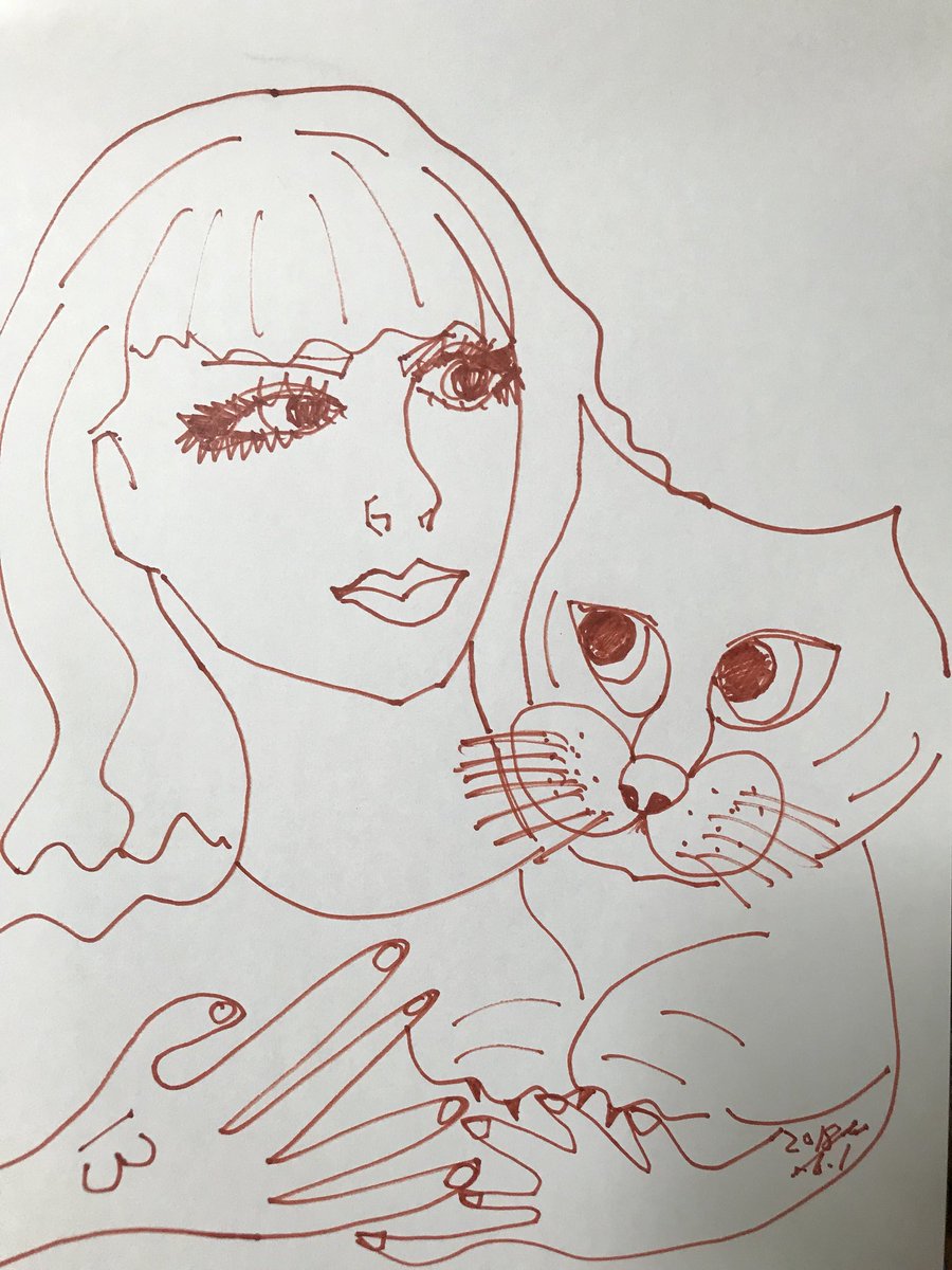 Heracles Twitterren Taylor Swift テイラースウィフトと飼ってるデブ猫をマッキーで描きました Taylorswift イラスト マッキー 落書き