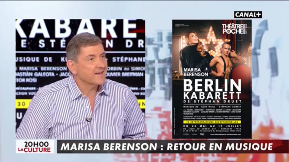 creationaffiche's tweet photo. Notre affiche pour #BerlinKabarett se balade sur les plateaux tv @canalplus #MarisaBerenson https://t.co/iWrjO0EWEJ