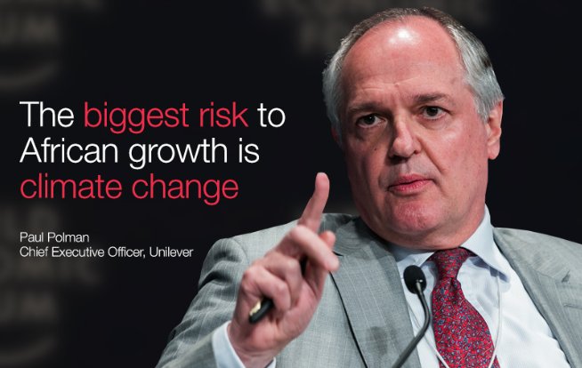 Connect4Climate's tweet photo. #QuoteOfTheDay: "The biggest risk to African growth is #climatechange" @PaulPolman 
Via @wef #africa https://t.co/dgxXWjTyTT