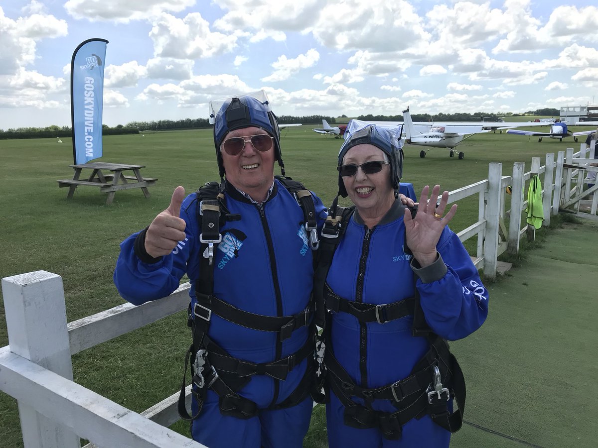 BGooders75's tweet photo. Cheeky request for anyone that may want to help support my crazy parents who are doing a 15,000ft skydive for #LOORG today. Nerves starting to kick in, and still smiling, just! What a way to celebrate 50years 💍
https://t.co/tASPjfgAbq
#GOSKYDIVE https://t.co/xjK1F0m2SS