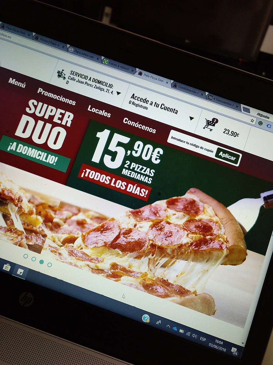 AlehealTweet's tweet photo. @PapaJohns_ES no entiendo está promoción a domicilio, si luego en web no se aplica :( https://t.co/neyHUqeslo