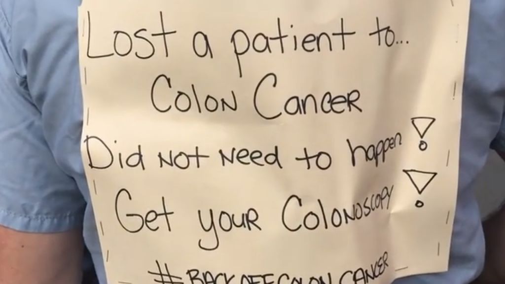 DrAndrewAlbert's tweet photo. Seeing @AliveAndKicknDD @stacy_hurt @TheSarahDeBord @GYRIG made me realize how AMAZING these people are. If I could bottle that energy and use on those who say "I don't need to be screened!"Exciting work ahead with @TotallyRana @colon_survivor @BlueHats4colons #backoffcoloncancer https://t.co/k2BmhjBKn1