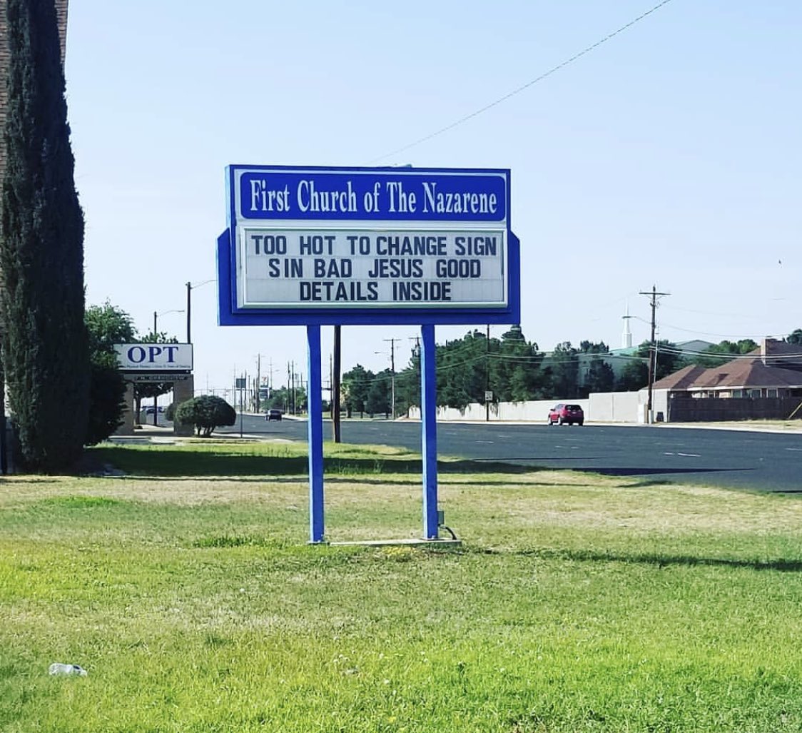crowdermusic's tweet image. Sin bad.
Jesus good.
#amen

#churchsign