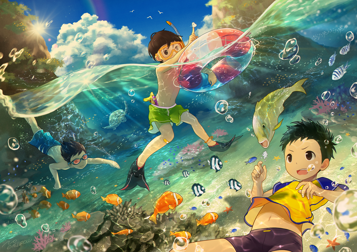 「夏少年
#初夏の創作クラスタフォロー祭り 」|NOEYEBROWのイラスト