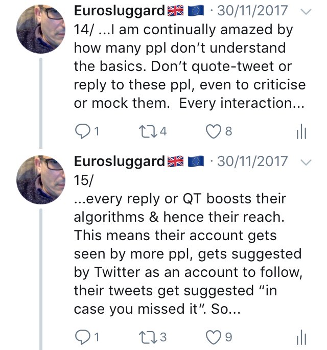 eurosluggard's tweet image. Even when you *prove* that she is wrong and an idiot, she wins. Her Twitter algorithms get boosted, she gets recommended more often as an influential account to follow. #UseScreenshots #UseHashtags #AltShite #twats