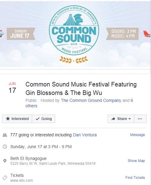 Common Sound Music Festival Featuring Gin Blossoms &amp; The Big Wu facebook.com/events/3014907…
