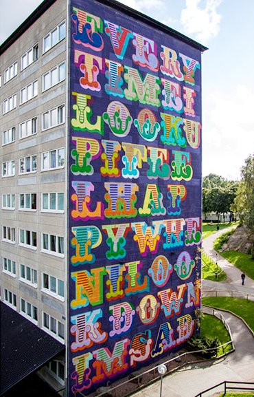 MHD_Studio's tweet photo. #FontSunday Ben Eine's Murals for the Artscape Festival in Gothenburg, Sweden (2016) and Project M/5 for Urban Nation, Berlin (2014)
#microtomassive #Art #Design #Typography #StreetArt @DesignMuseum https://t.co/JMmMxP50sM