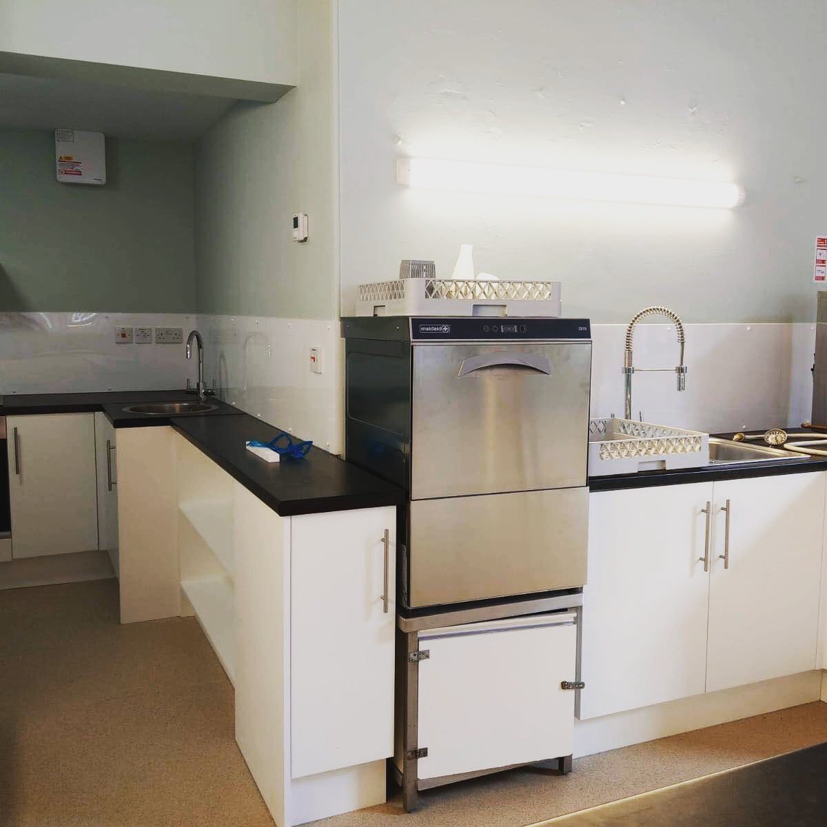 Carecentyork's tweet photo. One last sneak peek before we open again at central methodist church tomorrow.We've got a swanky new kitchen, so here's a pic before the baked beans/spaghetti hoops/tinned tomatoes move in 😬 #carecent #york #yorkcharity #homelessnothopeless #homelesskitchen #helpthehomeless https://t.co/5YRgPYWQDZ