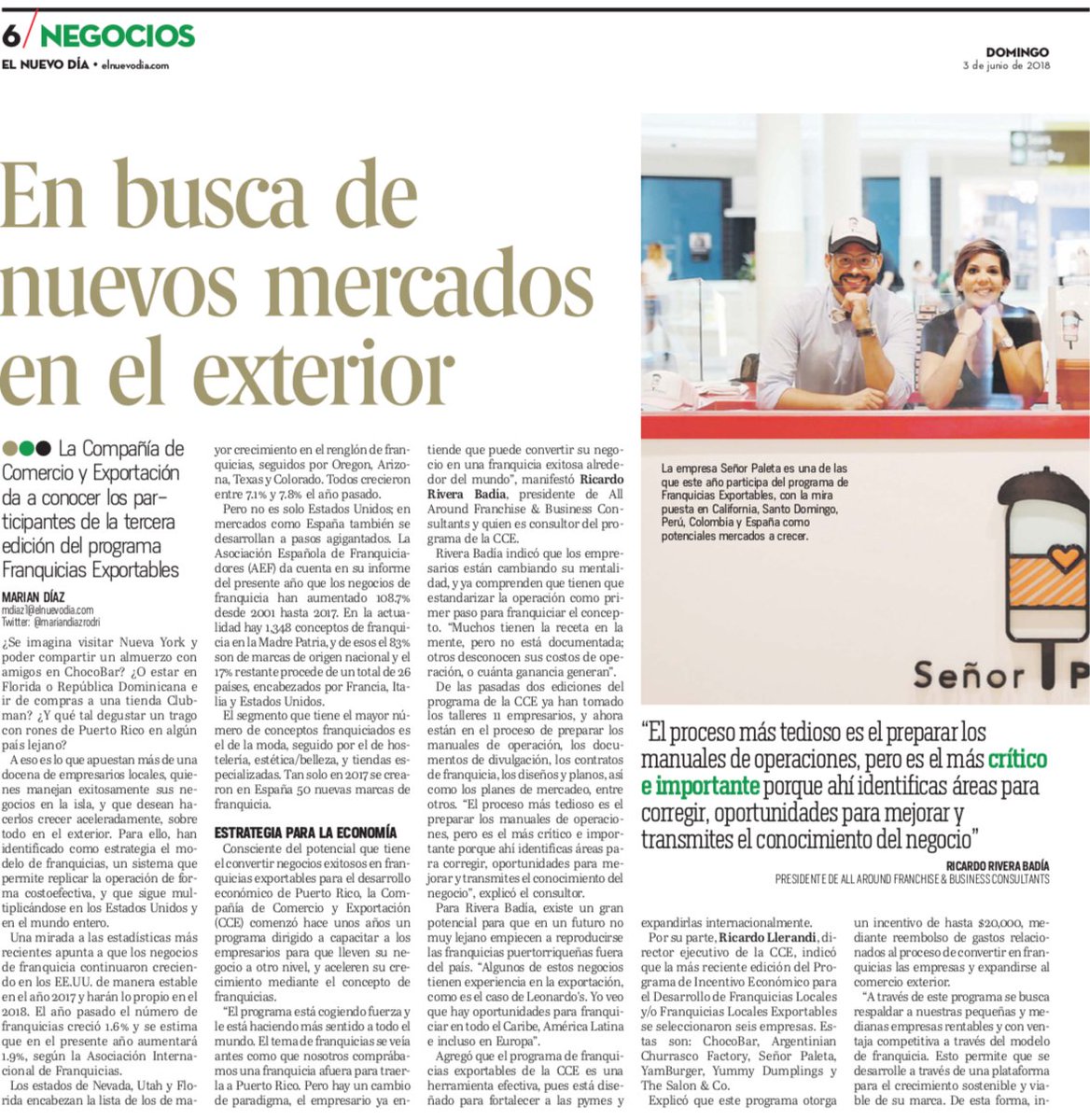 GrupoGuayacan's tweet photo. "Queremos cumplir el sueño de llevar este negocio fuera de Puerto Rico, poder demostrar que tenemos el talento de crear conceptos únicos" dijo Ramón Ortíz, Co-Fundador de Señor Paleta #EnterPRize2016 ¡Orgullo Boricua, juntos seguimos #movingPRforward! https://t.co/vm0iLMwKx1