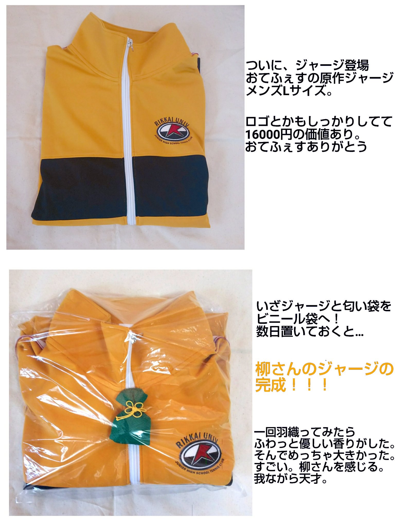 【未使用】　柳蓮二　立海　ジャージ　おてふぇす　刺繍入り　Lサイズ 未使用】 柳蓮二 立海 ジャージ おてふぇす 刺繍入り Lサイズ