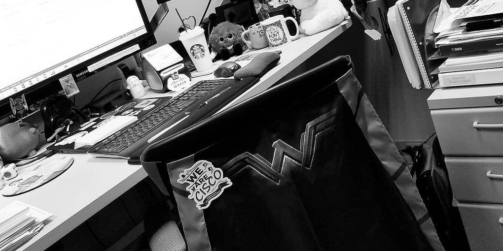WeAreCisco's tweet photo. We're not saying that one of our #womenintech is #WonderWoman, we're just saying you'll never see them and Wonder Woman in the same place. #WonderWomanDay #SecretIdentity https://t.co/kXH4OBzJqe