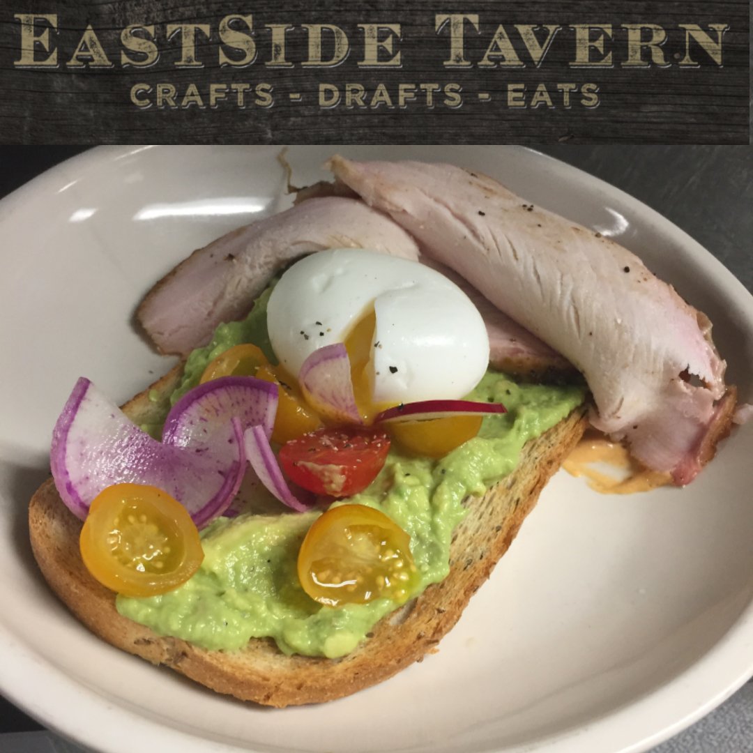 ESTavernAustin's tweet photo. Weekend means Brunch! We have so many options: Avocado Toast, Turkey Hash, Steak &amp; Eggs, Tacos, Brisket "S.O.S.", EST Ranchero and Whiskey-Infused Banana Bread French Toast and more -  YUM! Weekends 11-3!
#brunch #atxbrunch #austinbrunch #eastsidebrunch #frenchtoast #avotoast https://t.co/FWlQBvZUml