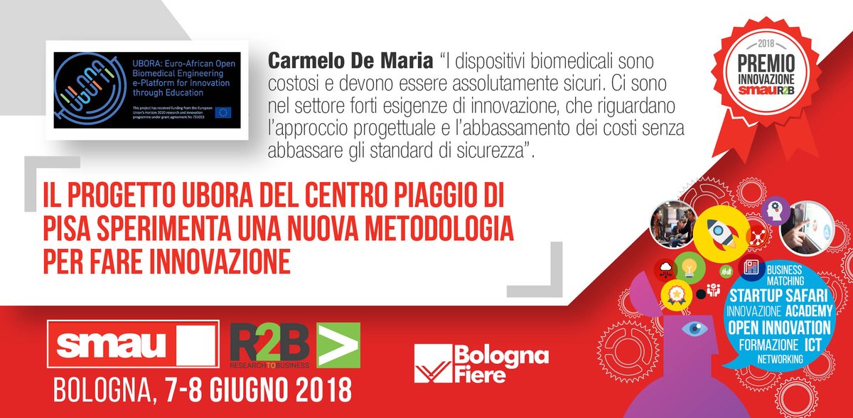 smaunotes's tweet photo. @uborabiomedical piattaforma di apprendimento e #coprogettazione per l’#innovazione di dispositivi biomedicali, promuove un approccio #opensource e collaborativo tra diverse competenze di centri universitari, ospedali e industria. Scoprila a #R2B | #SMAU https://t.co/cgzlCbYD4t https://t.co/ptfbH35PoY