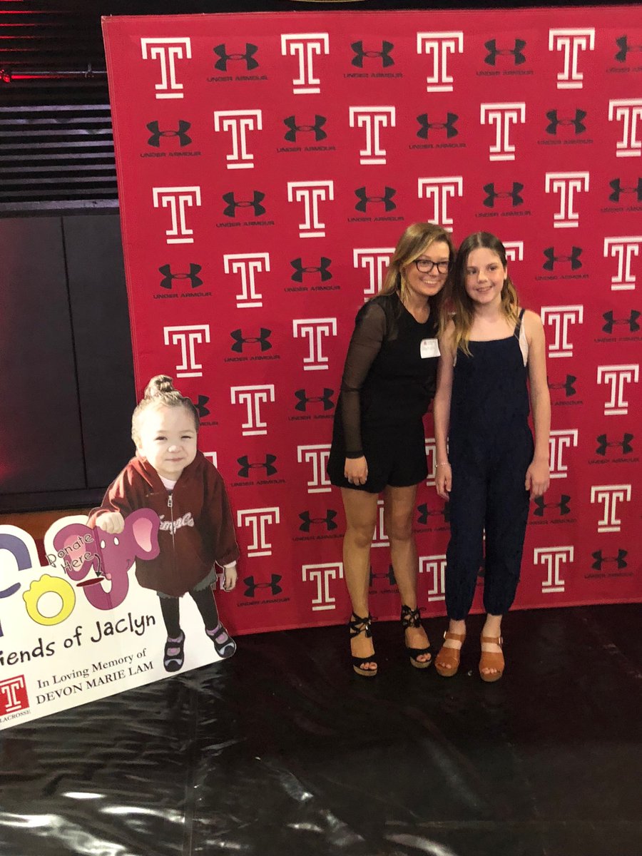 denis_foj's tweet photo. Privilege & honor to attend 60 years of @Templelacrosse Amazing seeing three angels (Jaclyn, Devon and Lilly) in one room and the lives they have changed over a decade. Surreal journey-the families, players and coaches we meet! #fojfoundation #owllacrosse #jaclynmurphy https://t.co/UA3E1V6Imp