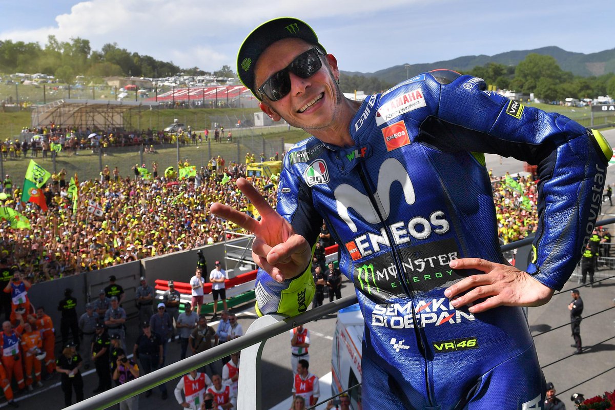 The man they came to see ✌️

<a href="/ValeYellow46/">Valentino Rossi</a> reacts to his #ItalianGP podium ➡️ bit.ly/RossiP3ITA