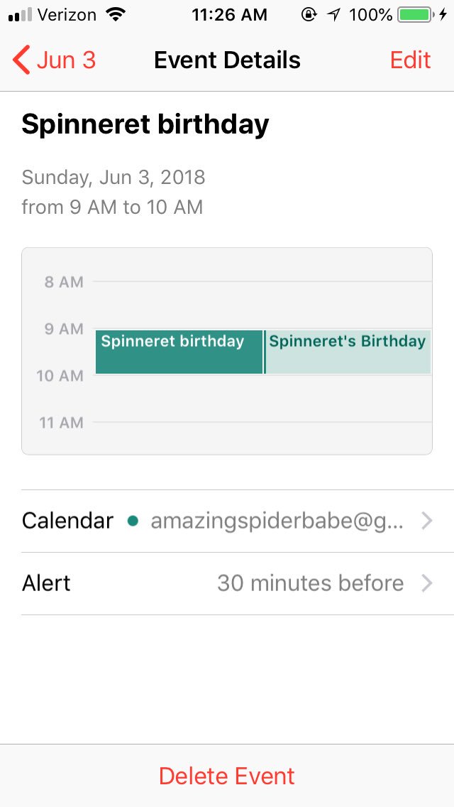 GwensdayAddams's tweet image. Happy birthday #Spinneret!
Can you believe it’s been a year already?

How do I know?
I set all my #Spiderman chars birthdays/creation dates in my phone.

They don’t call me Spider-Mom for nothing 😂