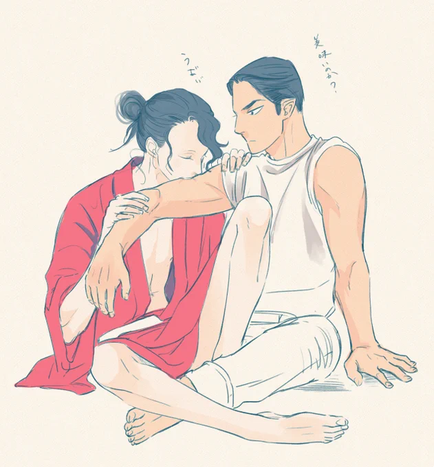 ほんとは全身描いてたんですが着物のせいか髪型のせいか本当に妖怪小僧みたいになっちゃったので切り取ったのでした。 
