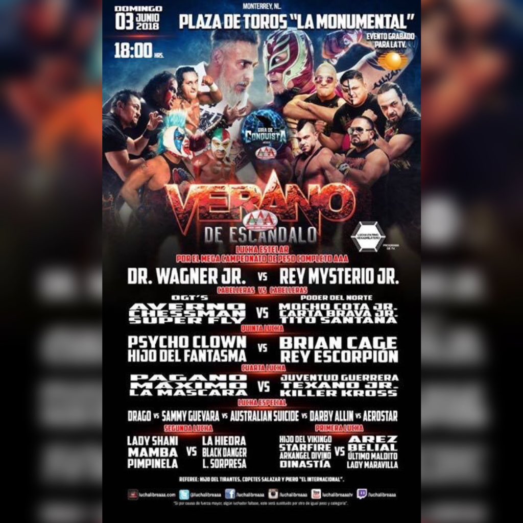 PsycopatasDRing's tweet photo. Hoy todos los #PsycopatasDelRing presentes!
#VeranoDeEscándalo
Eventos de eventos y recuerden #SomosTotalmetePayasos
#MosqueterosJr #UnAlvaradoNuncaEstaSolo
@Psychooriginal @mascara_papi @MaXiMo_AAA
@luchalibreaaa
EN VIVO por @TwitchES https://t.co/0vv06R25NP https://t.co/IoQwk61X1V