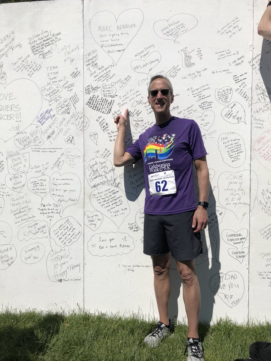 Maniscalco's tweet photo. Lurie cancer survivor walk/run. Raised $7,000. This ones for you, Mom and Donna. https://t.co/zvFsCCCOgq