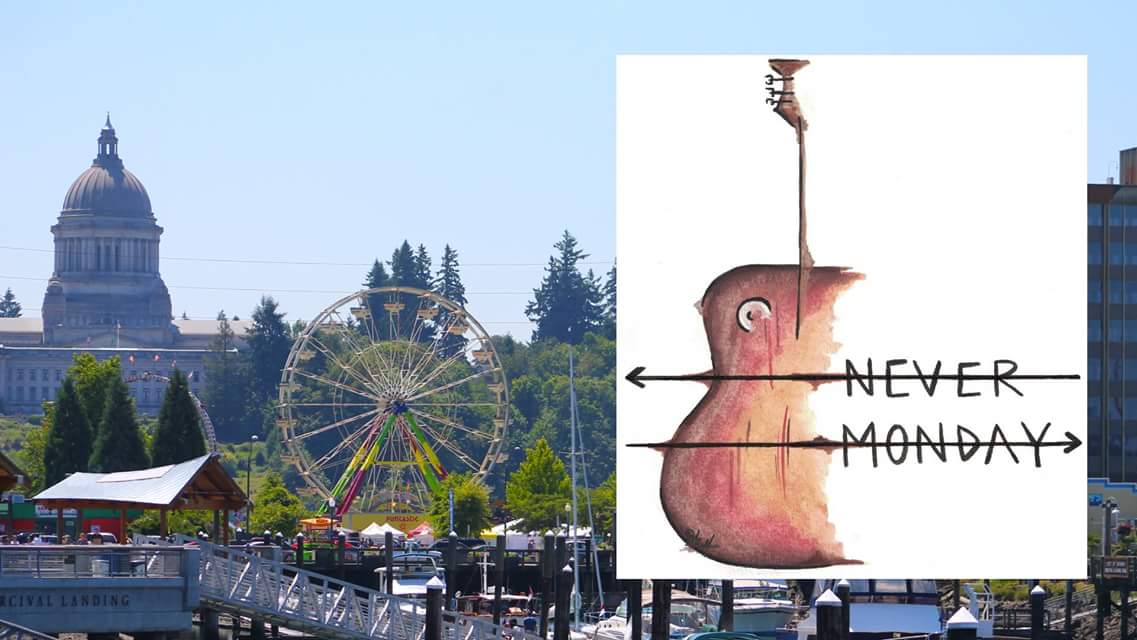 NeverMondayBand's tweet photo. Who's excited for Lakefair? I know we are! Catch us on the mainstage on right before the parade! #lakefair #olympia #nevermonday #band #blues #bluesrock #rock #guitar #trumpet #sax https://t.co/JfVdvrtKOd