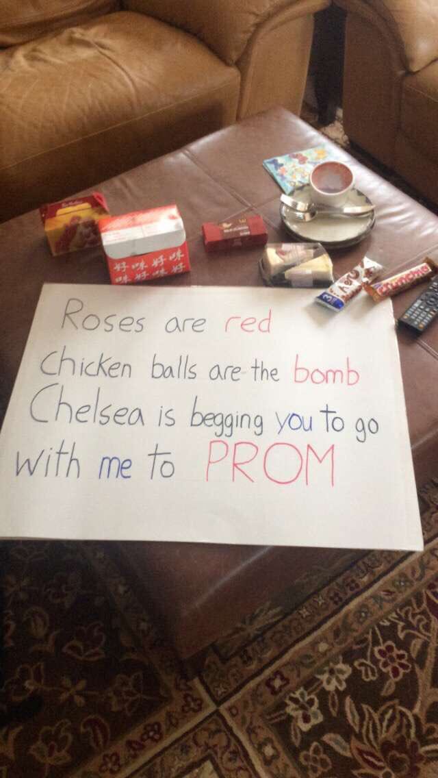NCCProm2018's tweet photo. Thank you @StocktonMax for sharing your adorably poetic promposal with us! 🌹🐓 You chickens better get crossing the road to prom! 🐔 We hope you have a pawsome time, can’t wait to see you there! 🐶😋 https://t.co/sGbcsF5N1e