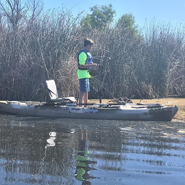 AnglingWes's tweet photo. Super proud of @jrdub24 this morning.  He chose to paddle the @jackson.kayak Cuda 12, and did fantastic.  Nothing to show for his efforts other than a couple short strikes, but he proved he’s ready for some bigger water.  #takeakidfishing #kayakfishing #… https://t.co/wDptFANXlF https://t.co/F31PuNoqMH