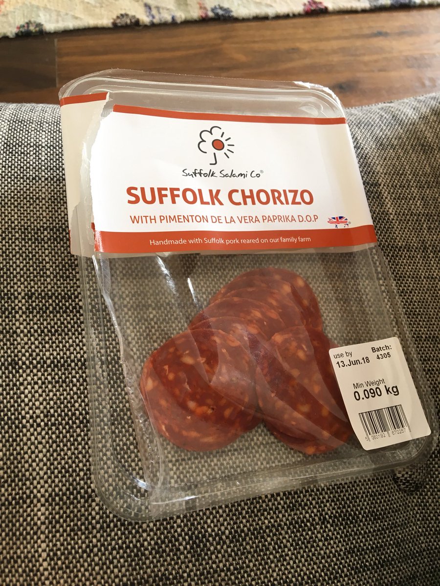 Poojipants's tweet photo. Now this is proper chorizo, so good @SuffolkSalami #sofasnack https://t.co/DNB3eVuZSz