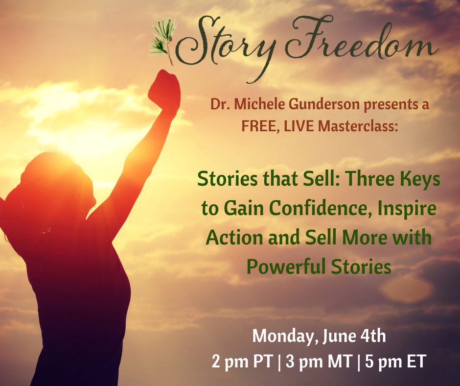 Mmgunderson's tweet photo. FREE, LIVE Masterclass on June 4: Stories that Sell:  Three Keys to Gain Confidence, Inspire Action and Sell More with Powerful Stories. Register at https://t.co/2kcPzbGL4b https://t.co/UjYD4KAN5u