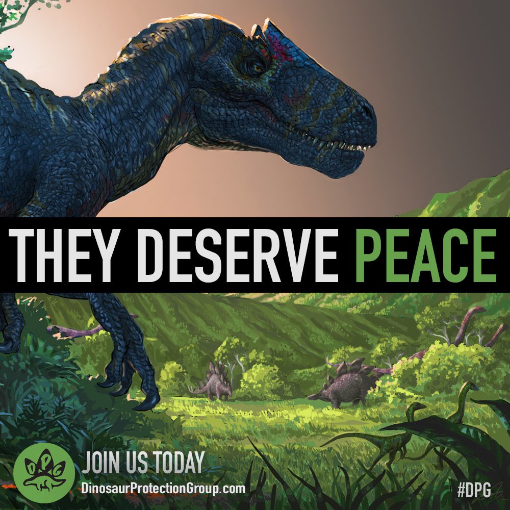 Image result for dinosaur protection group they deserve peace