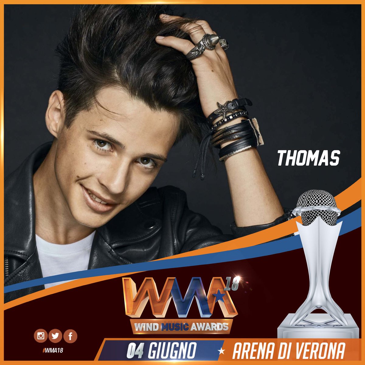 ThomasOfficial's tweet photo. 🚨ATTENZIONE 🚨
Cambio data per i #WMA18!!
Ci vediamo DOMANI 4 Giugno, all'Arena di Verona 🙏 https://t.co/LKU07PBwWK