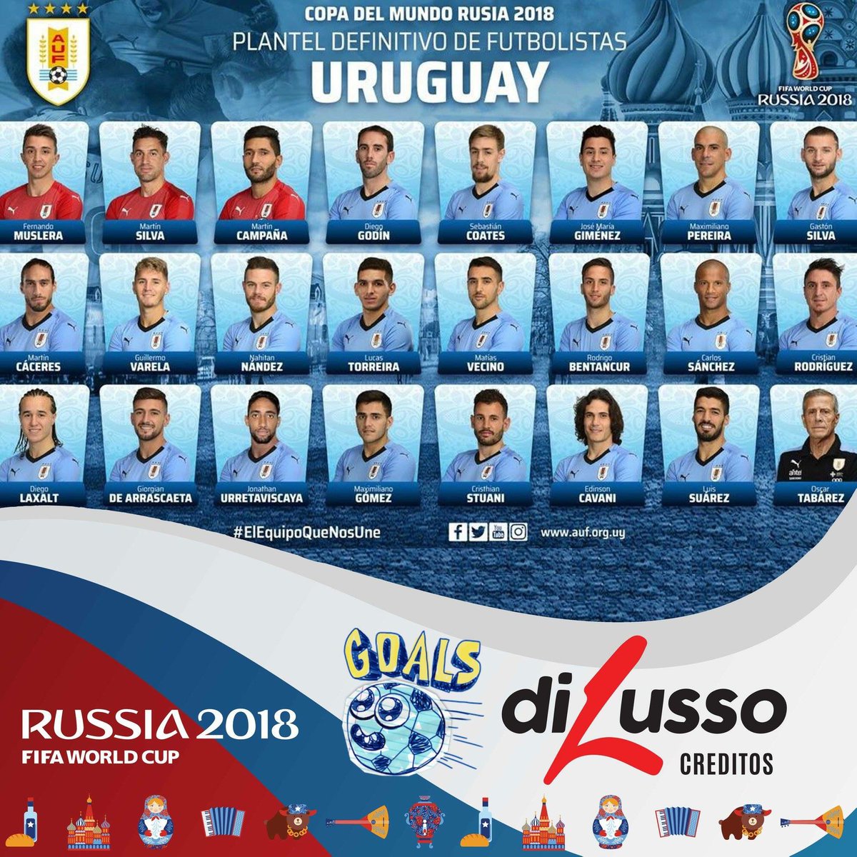 DiLussoCredito's tweet photo. Quien es tu futbolista charrúa favorito? Sigue el Mundial a la par de Dilusso y comparte tus emociones!  #CreditoFacil #Dilusso https://t.co/9owdL3T2Wi