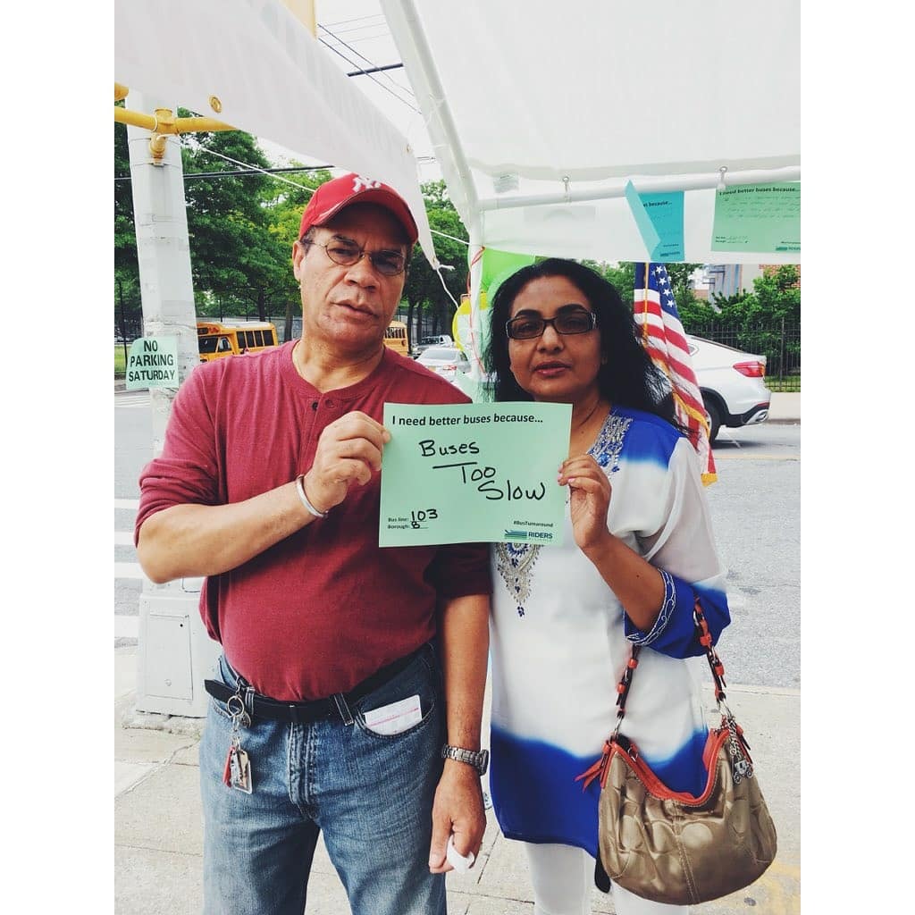 RidersAlliance's tweet photo. Riders Alliance members spoke to riders in Brooklyn about the fight for better bus service.
#busturnaround #fixthebus https://t.co/IxSFvfGsP3