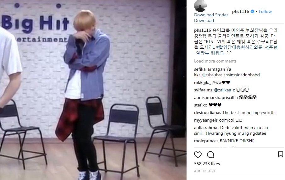 BTS_Spain's tweet photo. 📷 [FOTO] Park Hyungshik menciona a V en su IG:

Tuve éxito invitado a Lee Youngjun como invitado especial a Kang&amp;Ham(St&amp;rong). La próxima vez invitaré a V (Bwei, o TweiTwei o jjooguri)* -nim.

*Los motes son una manera juguetona de llamarle la atención a V.

🇬🇧 sugafull27 https://t.co/2rHSUJSZYB