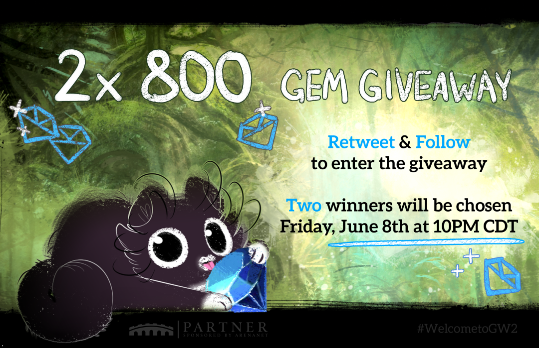 Qesques's tweet photo. 💎In celebration of the growing #GuildWars2 community, I'm doing a 2x 800 gem giveaway! Simply RT and Follow for a chance to win.💎

Also, there's a 30% discount on HoT and PoF with the code: WelcomeToGW2.
>https://t.co/n7CnFnEsxG<

Gems sponsored by @ArenaNet. #WelcometoGW2 #GW2 https://t.co/1taMkPkIFl